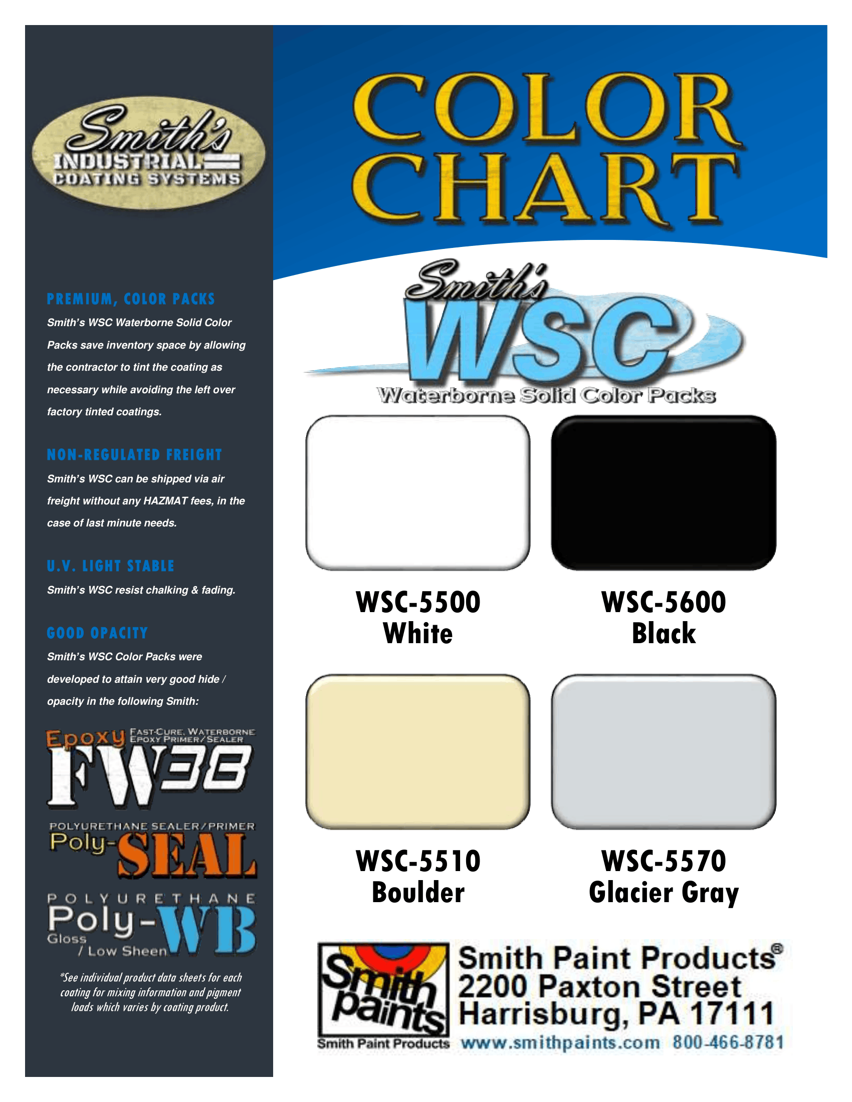 Smith Paints - WSC Waterborne Solid Color Packs
